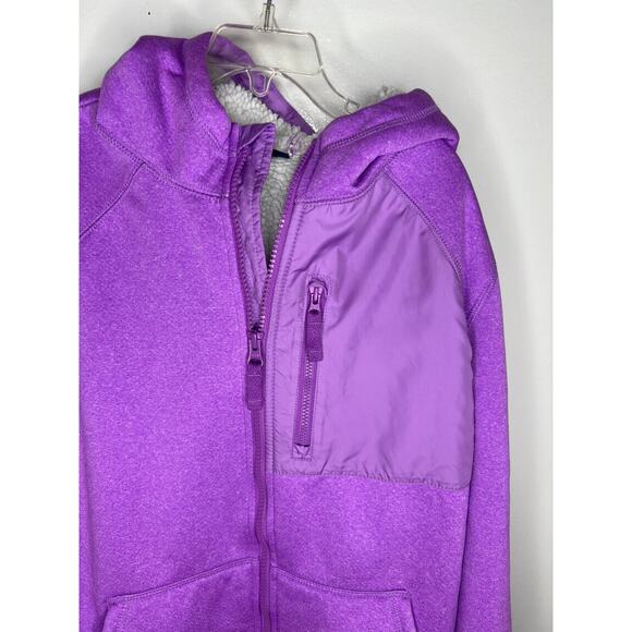 Lands' End Girls Sherpa Fleece Lined Jacket Purple ~ Size XL (14/16) - Picture 2 of 5